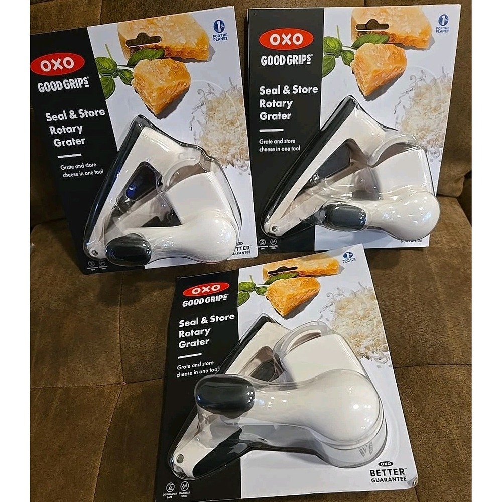OXO Good Grips Seal & Store Rotary Cheese Grater Lot of 3 NEW Sealed Pasta Party